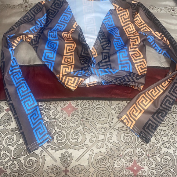 Sexy Stripe Printed 2 Piece Outfits - Picture 4 of 6